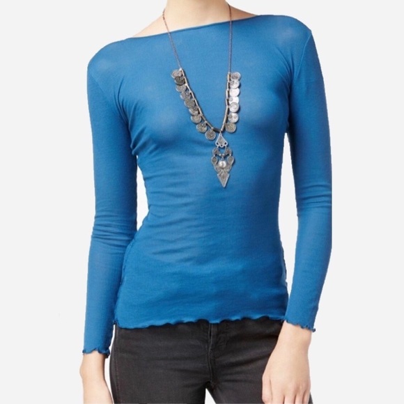 🌸New🌸 Free People SMALL Low Back Boat Neck Top - Picture 1 of 5